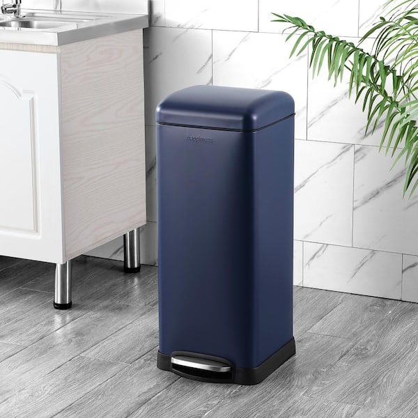 Betty Retro 8-Gal. Step-Open Trash Can, Denim Blue
