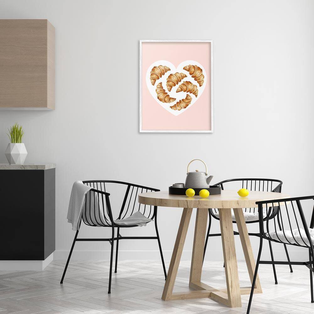 Morning Croissants in Heart Shape by Lil' Rue White Framed Food Giclee Art Print 30 in. x 24 in. price history on PriceWatchPro