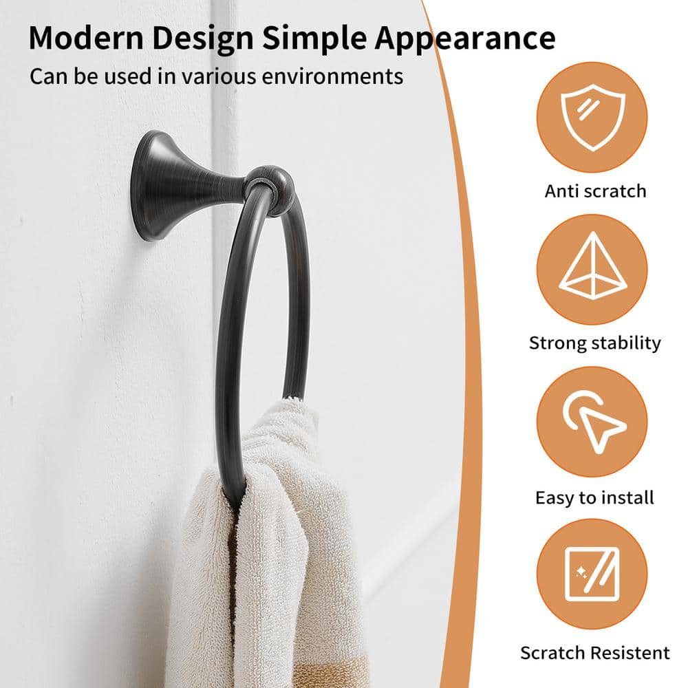Bronze Circular Wall Mounted Towel Ring