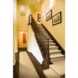 Kurdamir Derby Ivory 26 in. W x Your Choice Length Stair Runner Rug