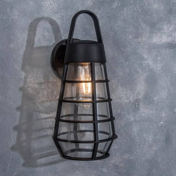 Coastal Portland 1-Light Black Outdoor Wall Lantern Sconce