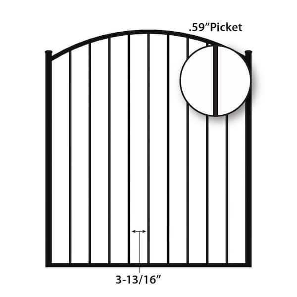 FORGERIGHT Newtown 6 ft. W x 4 ft. H Black Aluminum Pre-Assembled Fence Gate