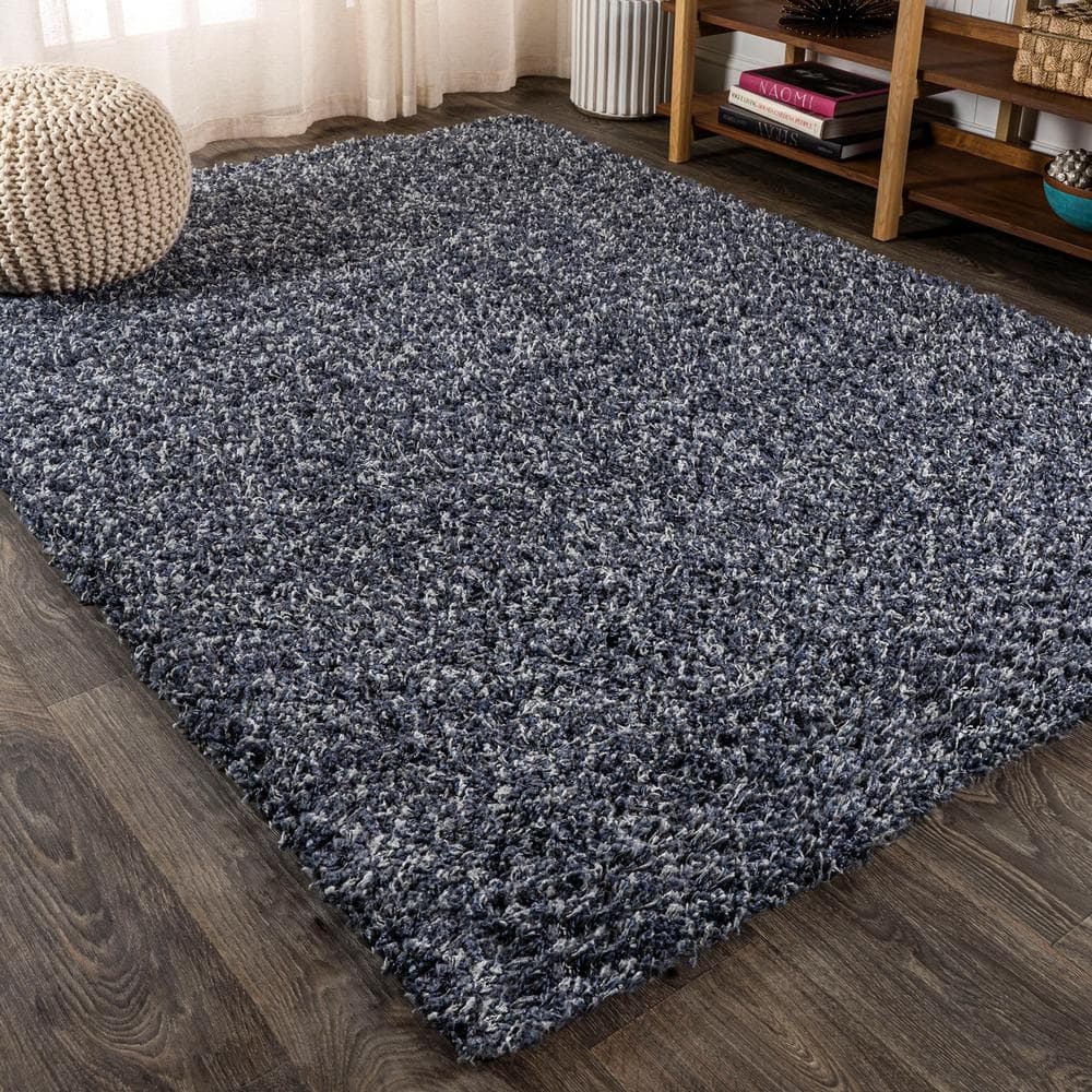 Mercer Shag Plush Denim Blue 3' x 5' Rectangular Area Rug