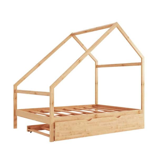 wetiny Multi-Colored Wood Frame Full Platform Bed