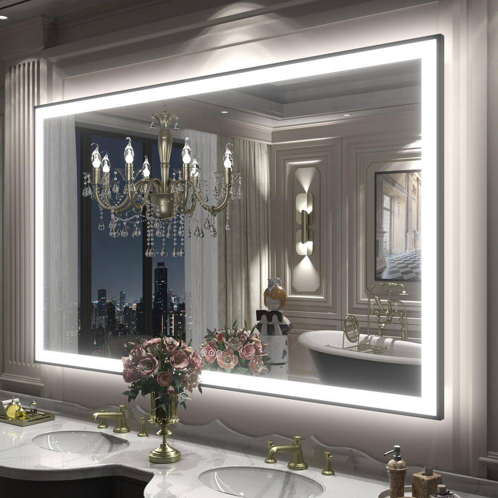 60 in.W x 36 in.H Rectangular Framed UL Certified Front and Back LED Anti-Fog Tempered Glass Wall Bathroom Vanity Mirror price history on PriceWatchPro