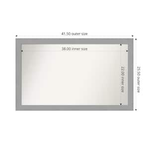 Brushed Nickel 41.5 in. x 25.5 in. Custom Non-Beveled Recycled Polystyrene Framed Bathroom Vanity Wall Mirror