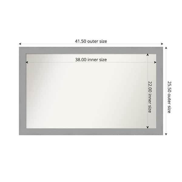 Amanti Art Brushed Nickel 41.5 in. x 25.5 in. Custom Non-Beveled Recycled Polystyrene Framed Bathroom Vanity Wall Mirror