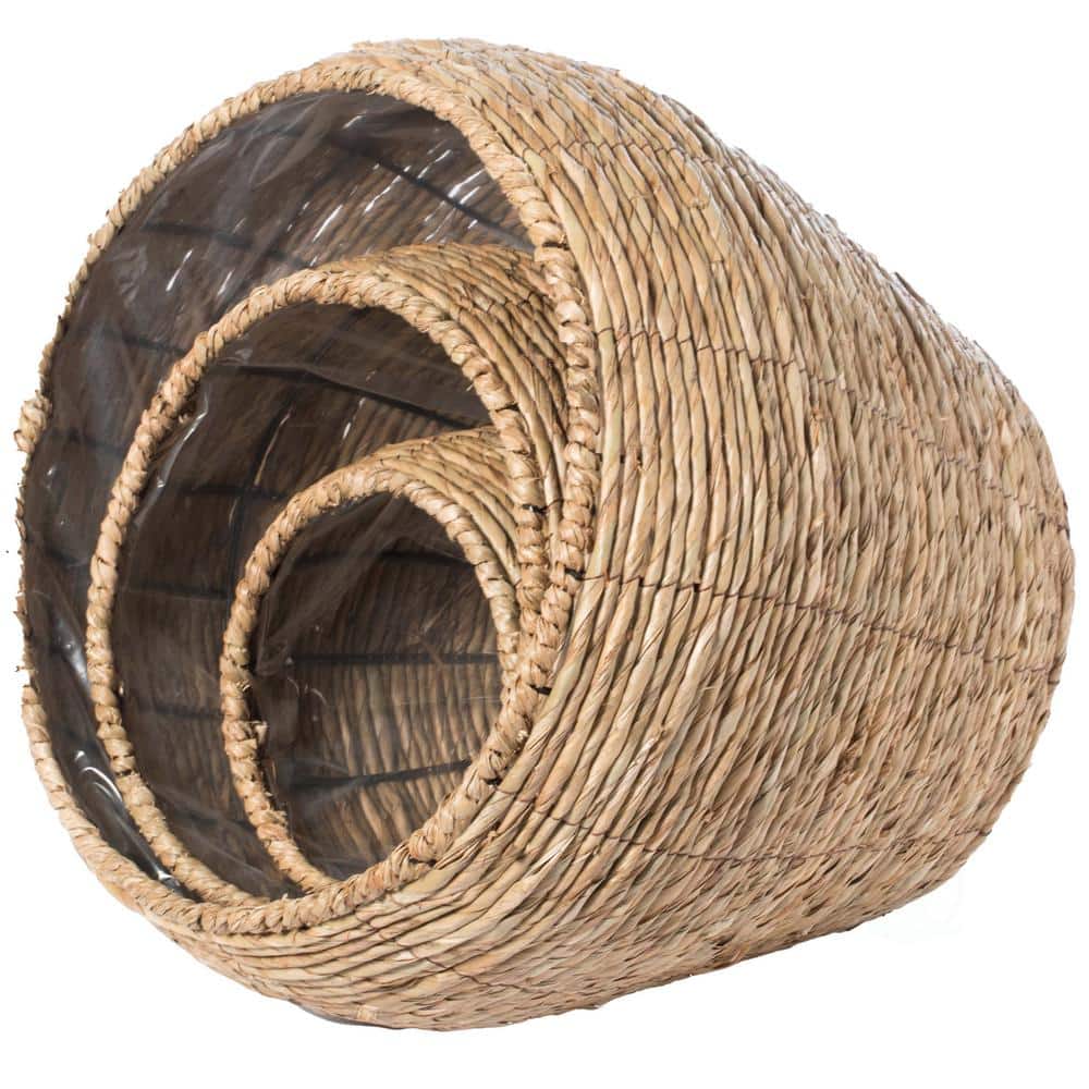 Natural Woven Faux Potted Plants Set of Three