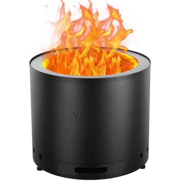 VEVOR Smokeless Fire Pit Stove Bonfire 19.3 in. Dia Wood Burning Stainless Steel SUS430 Stainless Steel inner Portable