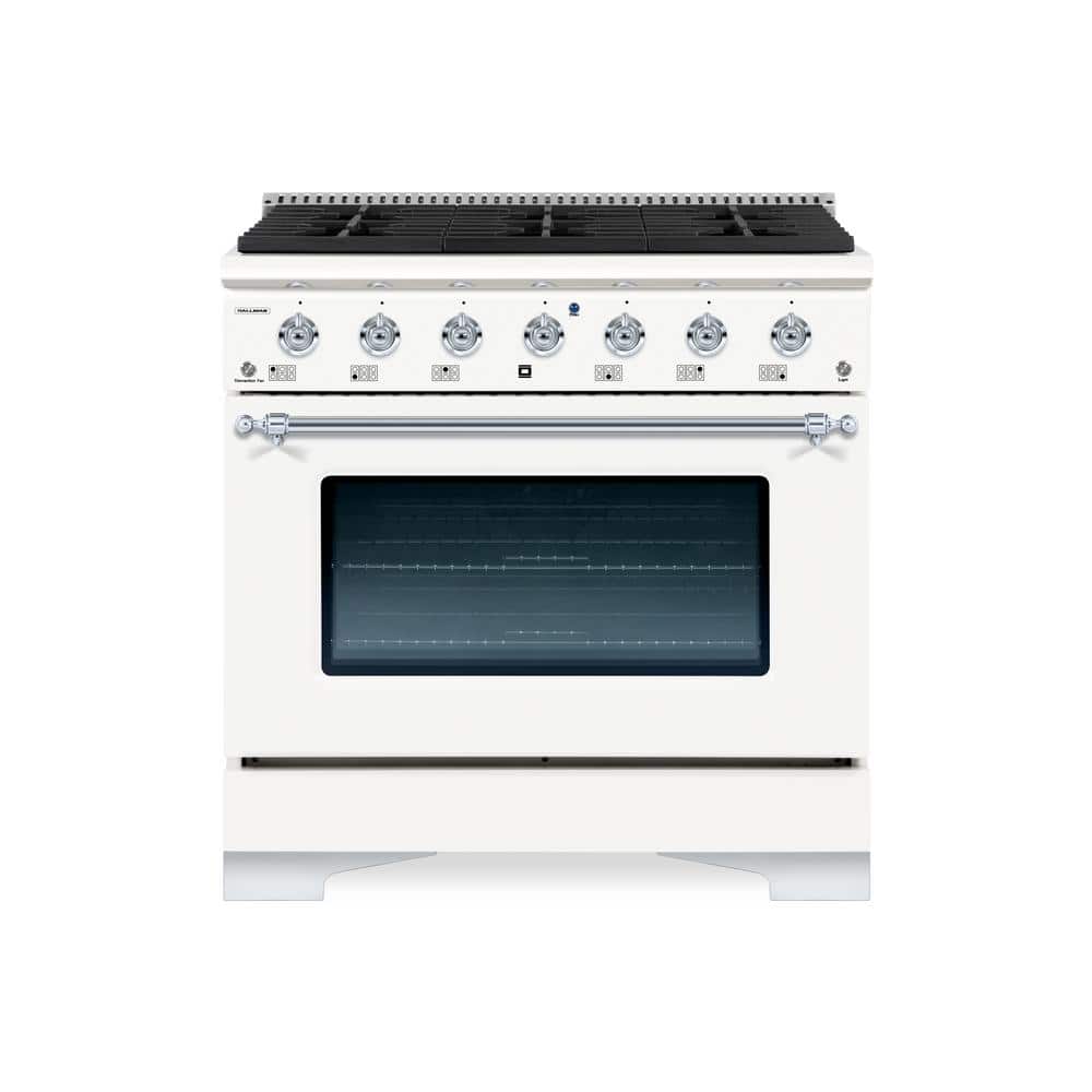 Hallman CLASSICO 36 in. 6 Burner Freestanding Single Oven Dual Fuel Range with Gas Stove and