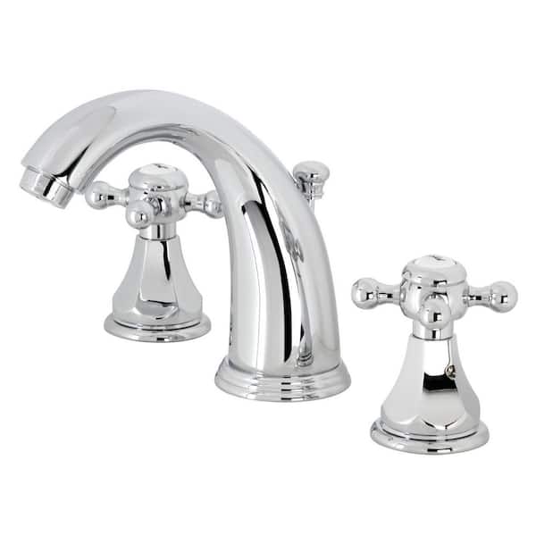 Kingston Brass Metropolitan 2-Handle 8 in. Widespread Bathroom Faucets with Plastic Pop-Up in Polished Chrome