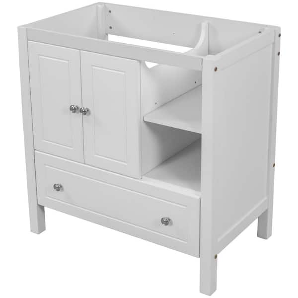 Unbranded 30 in. Freestanding Bath Vanity Cabinet without Top in White Bathroom Storage Cabinet with Doors and Drawers