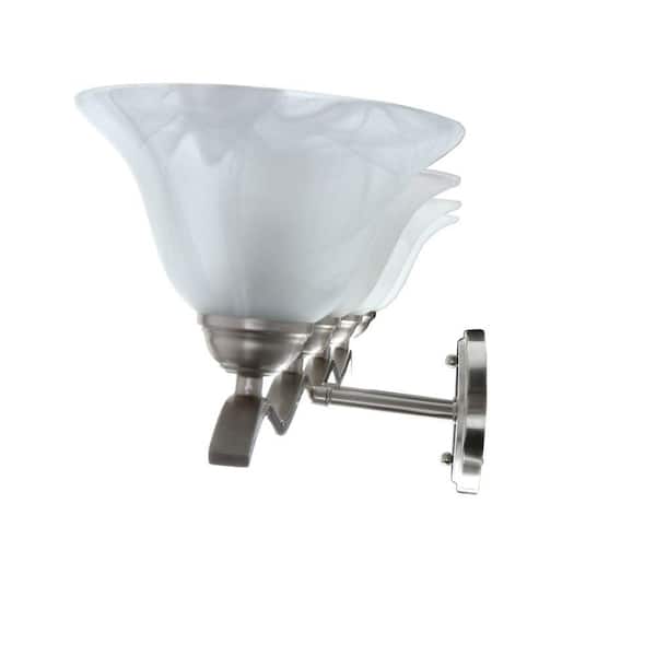 Nickel Bath Vanity Light w/Bell Shaped Glass by  Hampton Bay Andenne 4-Light B 