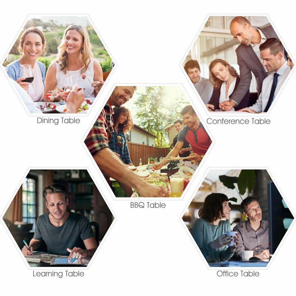 6-Foot White HDPE Folding Picnic Table with Steel Frame