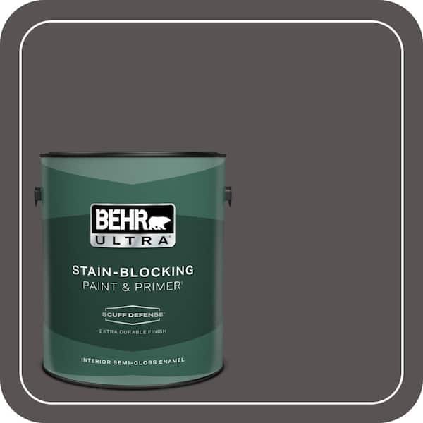 BEHR ULTRA 1 gal. #BXC-23 Catskill Brown Extra Durable Semi-Gloss Enamel Interior Paint & Primer
