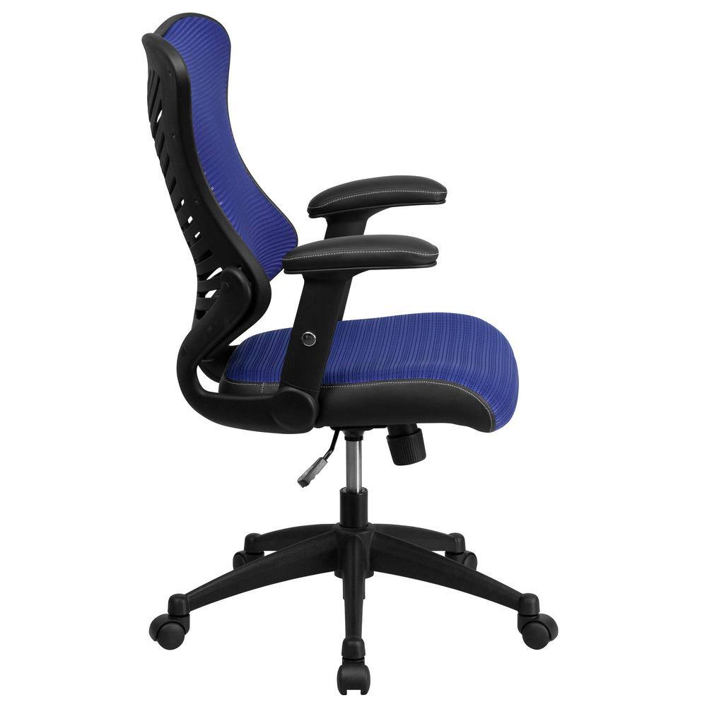 High-Back Blue Mesh Ergonomic Executive Swivel Chair