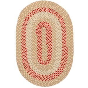 Blue Ridge Wool Oval Braided Rug, 2' x 3' - Barn Red Multi