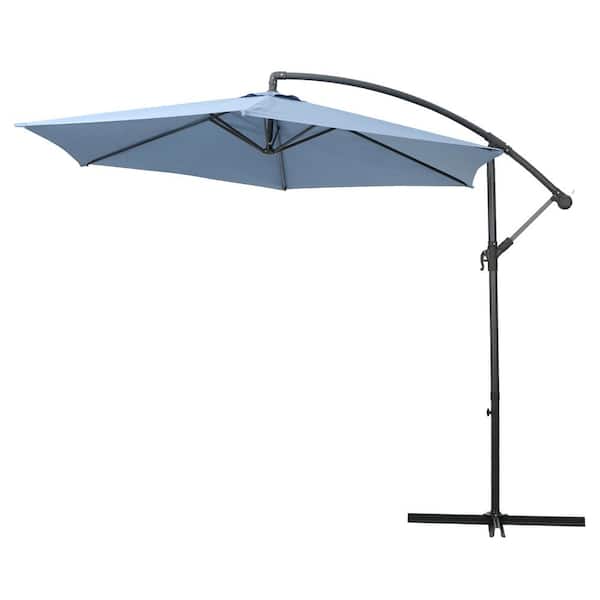 Noble House Marineland 9.86 ft. Iron Cantilever Tilt Outdoor Patio Umbrella in Lavender