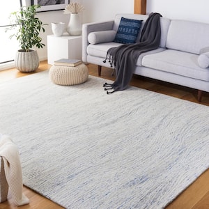 Metro Light Blue/Ivory 8 ft. x 10 ft. Abstract Waves Area Rug