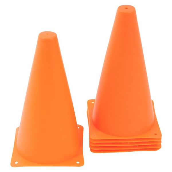 9 in. Plastic Sports Training Cones (Orange, Set of 12)