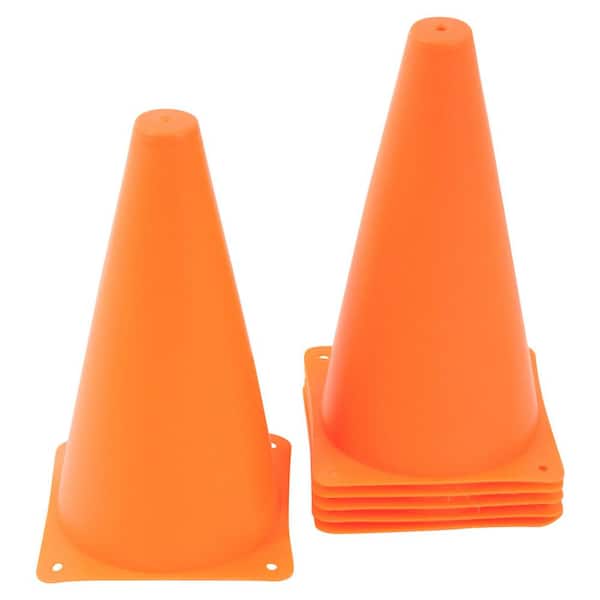 Trademark Innovations 9 in. Plastic Sports Training Cone Orange (6-Pack)