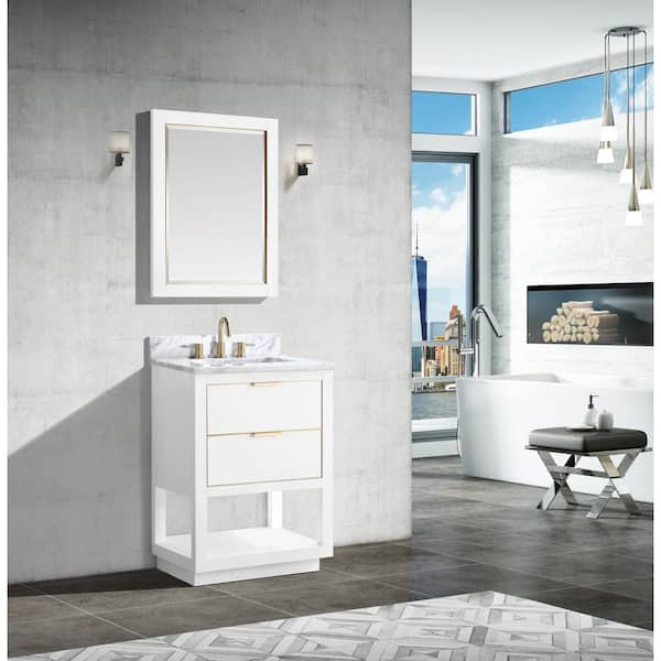 Style Selections 22-in x 24.4-in 1-Basin White Freestanding