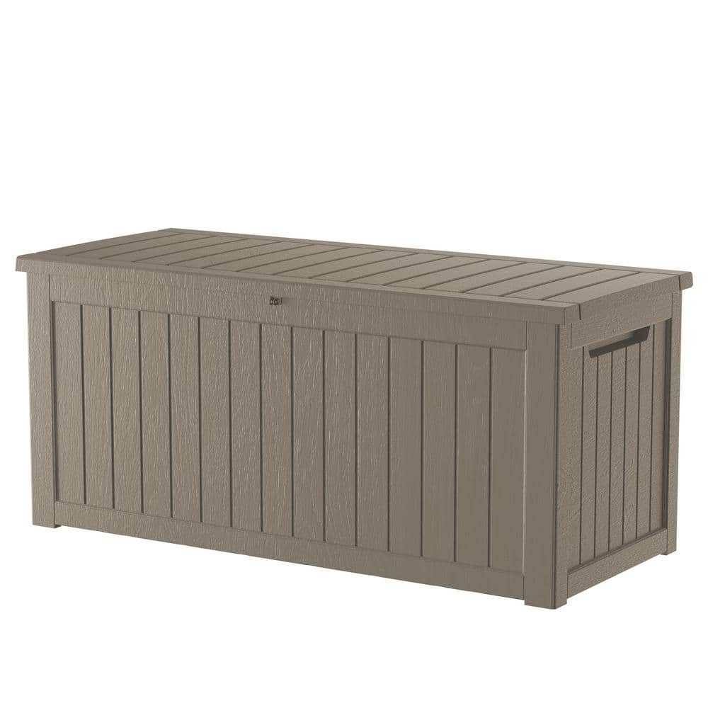 230 Gal. Light Brown Resin Outdoor Storage Deck Box H230GB-LB - The ...