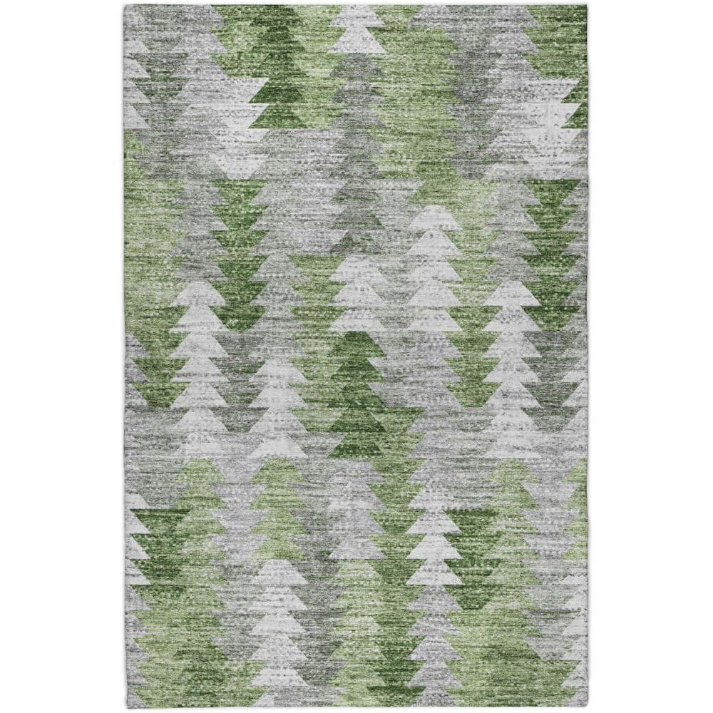 Dream Shag Premium Machine Washable Abstract ADS632 Green 3 ft. x 5 ft. Area Rug price history on PriceWatchPro