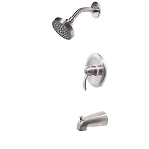NIMBUS Single Handle 1 -Spray Tub and Shower Faucet 2.5 GPM in. Brushed Nickel Valve Included