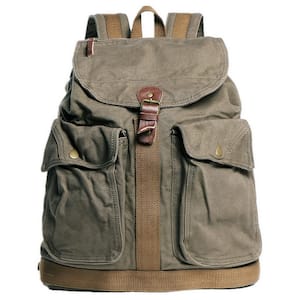 16 in. H Green Classic Style Sport Canvas Backpack