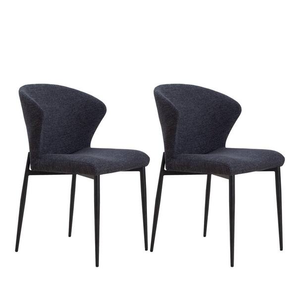 JASIWAY Dark Gray Upholstered Dining Chairs (Set of 2) JW876003 The Home Depot