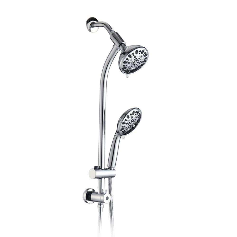 Wall Mount 7-Spray 5 in. Dual Shower Head and Handheld Shower Head Combo Hi