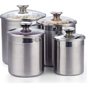 4-Piece Large Stainless-Steel Canisters Sets