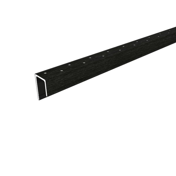 Alusions 1.63 in. x 1 in. x 8 ft. Indian Ebony Composite Aluminum Perforated Starting Trim for 0.5 in. Board