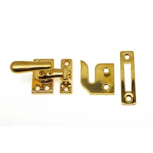 Polished Solid Brass Small Swing Lock Window Sash Lock with Casement Fastener