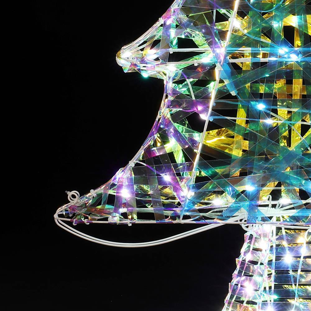 Multicolor LED Lighted Christmas Tree with Iron Frame