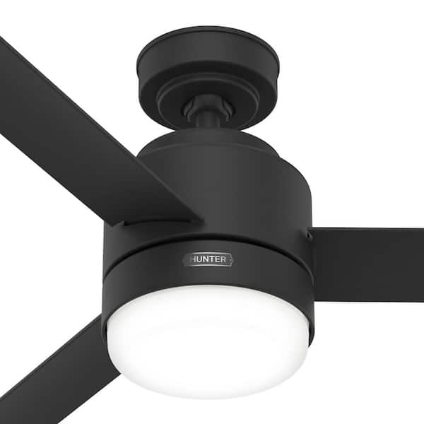 Hunter - Gilmour 44 in. Indoor/Outdoor Matte Black Ceiling Fan with Light Kit and Remote Included