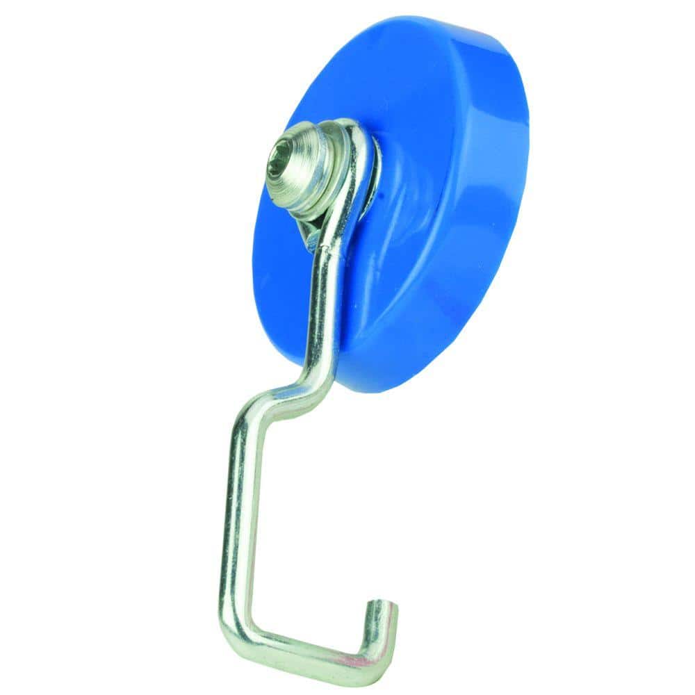 Master Magnet 25 lb. Pull Reversible Blue Magnetic Hook 96804 - The Home  Depot