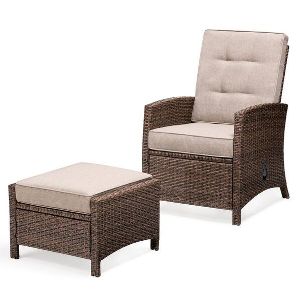 reclining outdoor chair with ottoman