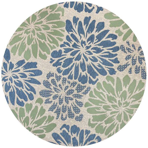 Reviews for JONATHAN Y Zinnia Modern Floral Textured Weave Navy/Green 6 ...