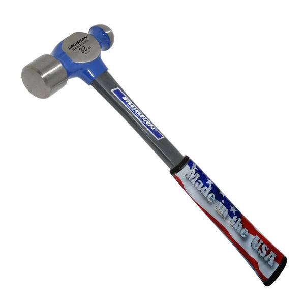 Vaughan 32 oz. Steel Ball Pein Hammer with 14 in. Fiberglass Handle