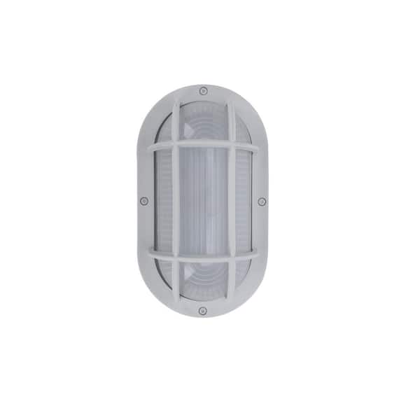 Coastal San Diego White Outdoor Integrated LED Bulkhead Wall Lantern