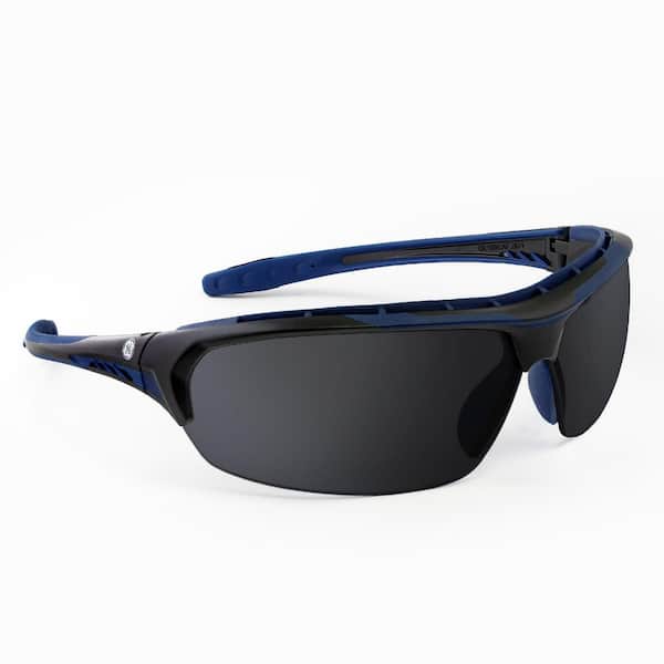 09 Series Indigo/Black Frame Glasses w/ Smoke Anti-Fog Lens-ANSI Certified GE109SAF