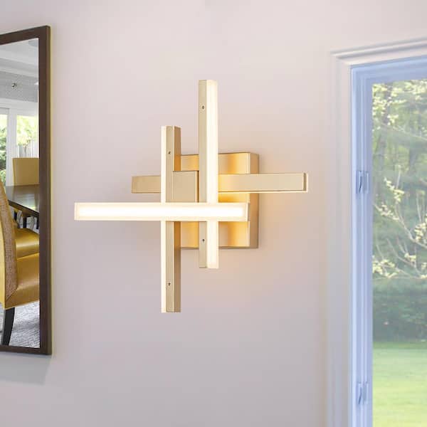 EDISLIVE Georgina 4-Light Modern Integrated LED Gold Wall Sconce 18-Watt Warm Light