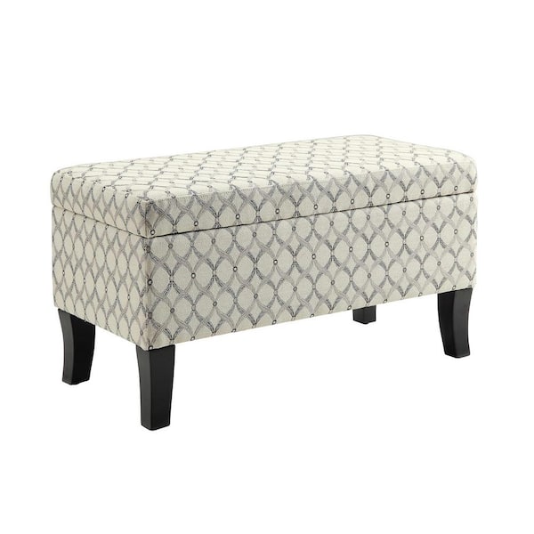 Convenience Concepts Designs4Comfort Winslow Ribbon Pattern Fabric Storage Ottoman