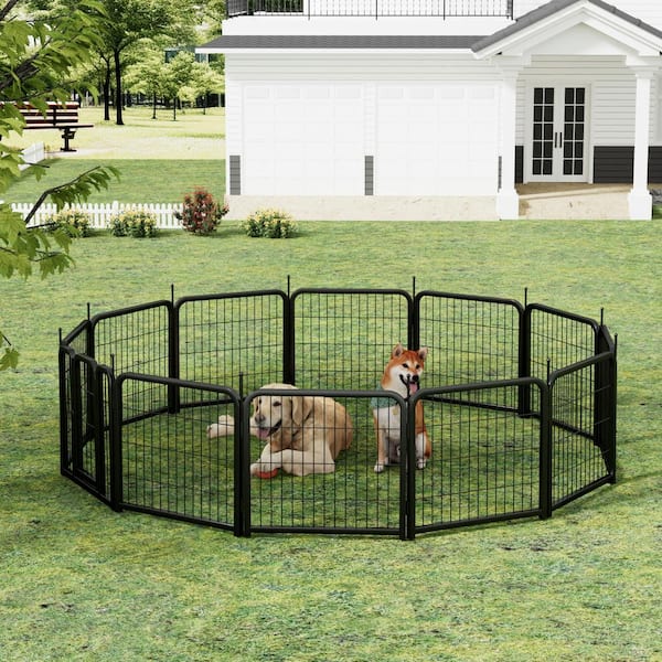 Dog Playpen 12 Panel Dog Fence 24 in. Pet Pen for Small Dogs Pet Exercise Pen for Puppy Rabbit Animals Portable Playpen 12 24 The Home Depot