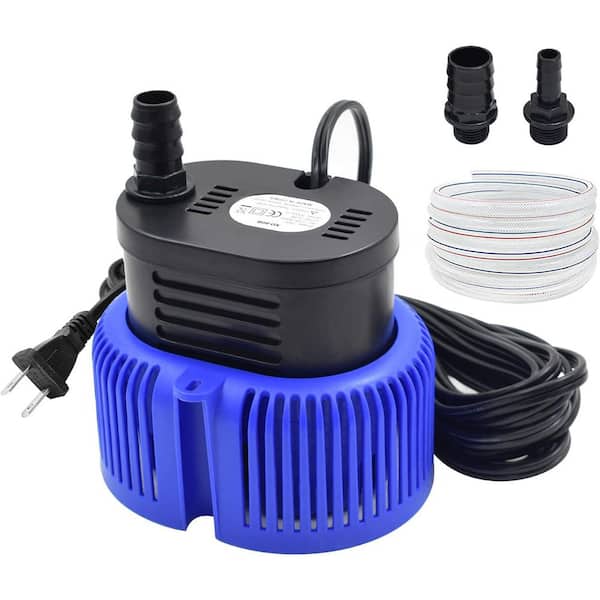 Pool Cover Pump Submersible Swimmingsump Inground Water Removal w/ 16' Drainage Hose 25 ft. Power Cord 850 GPH 3-Adapter