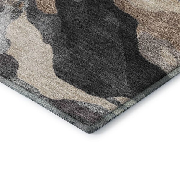 Mayfield Premium Machine Washable Abstract AMF2162 Granite 8 ft. x 10 ft. Area Rug