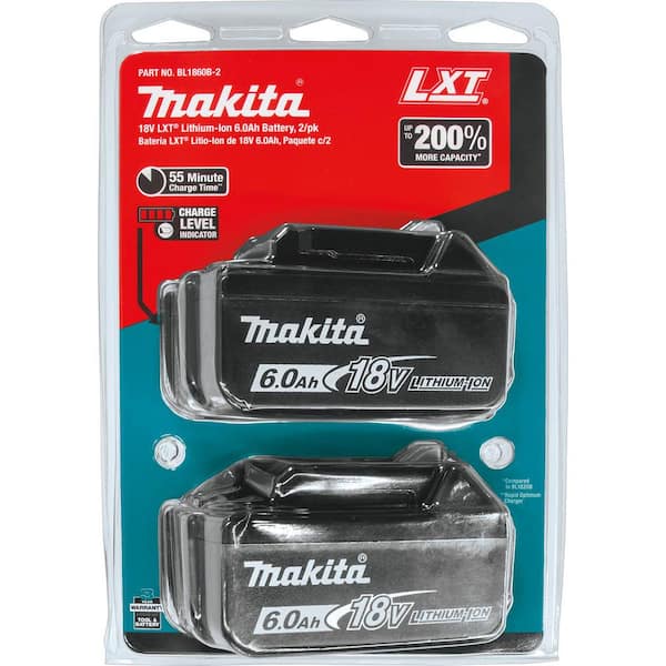  Paquete de 2 baterías de repuesto para Makita de 18 V 6.0 Ah,  baterías de repuesto Makita BL1860B 1820B 1830B 1840B 1850B, compatible con  herramientas Makita de 18 V, compatible con