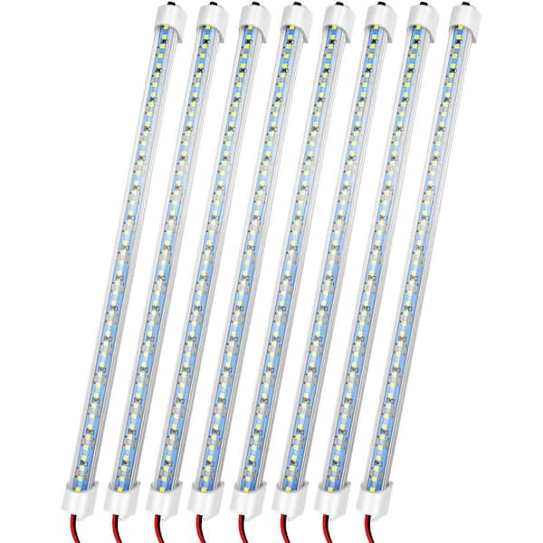 12V LED Light Bar with Switch and Magnets 6500K Cool White for Enclosed Trailer RV Van Truck Cabinet 8 Pack
